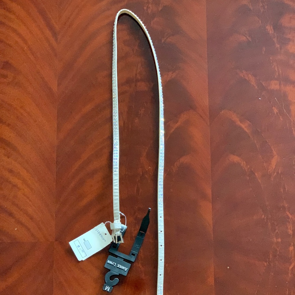 Skinny silver belt with rhinestones. NWT